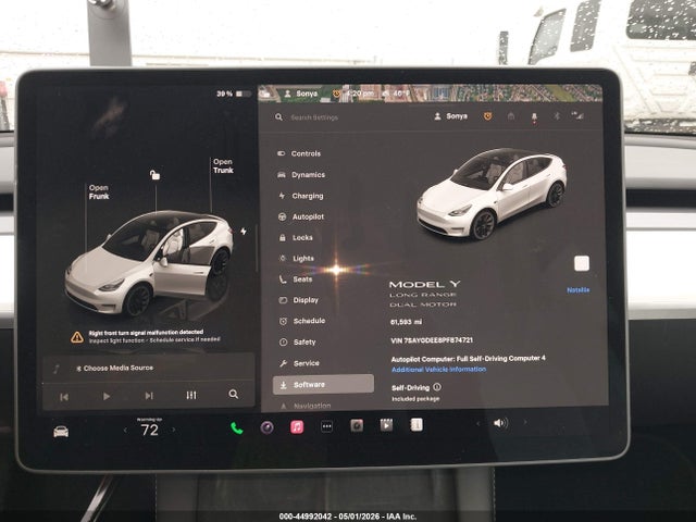 Продаж на аукціоні авто 2023 Tesla Model Y Awd/long Range Dual Motor All-wheel Drive, vin: 7SAYGDEE8PF874721, номер лоту: 44992042
