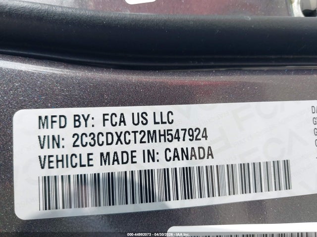 Продаж на аукціоні авто 2021 Dodge Charger R/t Rwd, vin: 2C3CDXCT2MH547924, номер лоту: 44992073