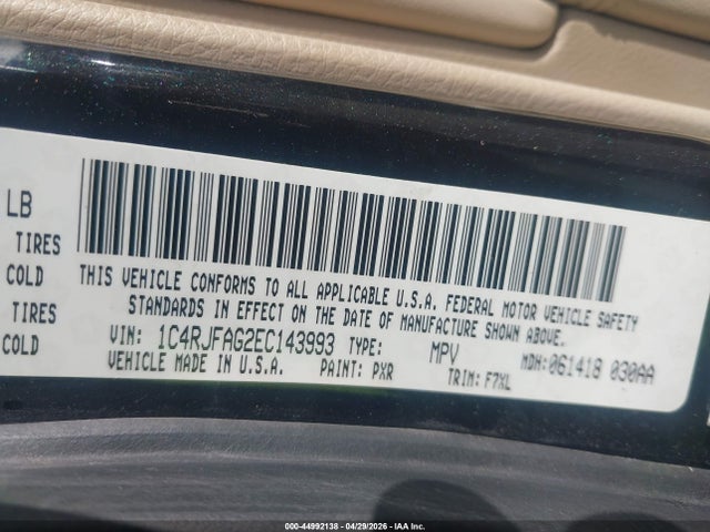 44992138 :رقم المزاد ، 1C4RJFAG2EC143993 vin ، 2014 Jeep Grand Cherokee Laredo مزاد بيع