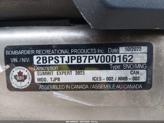 Ski-Doo Summit X Expert 850 2023 2BPSTJPB7PV000162 Image 9