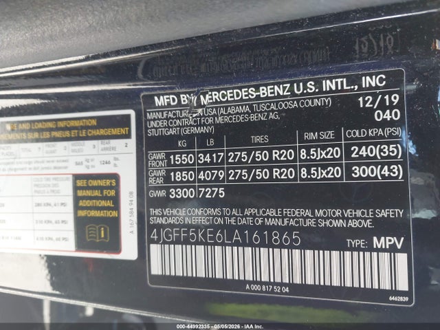 Продажа на аукционе авто 2020 Mercedes-benz Gls 450 4matic, vin: 4JGFF5KE6LA161865, номер лота: 44992335