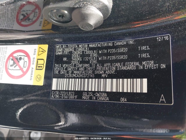 Продаж на аукціоні авто 2017 Lexus Rx 350, vin: 2T2BZMCA0HC072145, номер лоту: 44992373