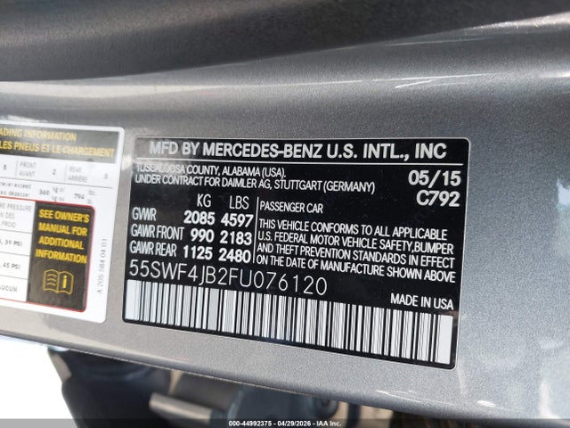 55SWF4JB2FU076120 Mercedes-Benz C 300 Luxury