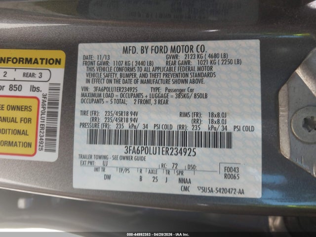 Ford Fusion Hybrid Se 2014 3FA6P0LU1ER234925 Image 9
