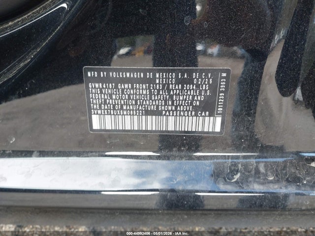 Продажа на аукционе авто 2025 Volkswagen Jetta 1.5t Se, vin: 3VWEX7BUXSM065221, номер лота: 44992406