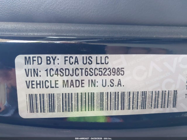Продаж на аукціоні авто 2025 Dodge Durango R/t 20th Anniversary Premium Awd, vin: 1C4SDJCT6SC523985, номер лоту: 44992427