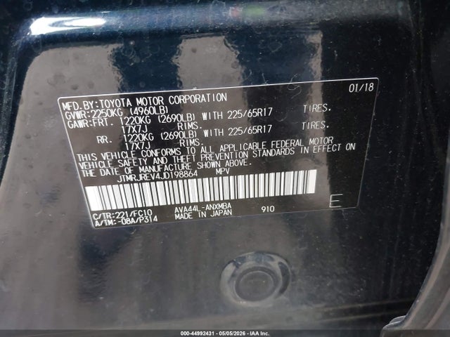 JTMRJREV4JD198864 Toyota Rav4 Hybrid Le