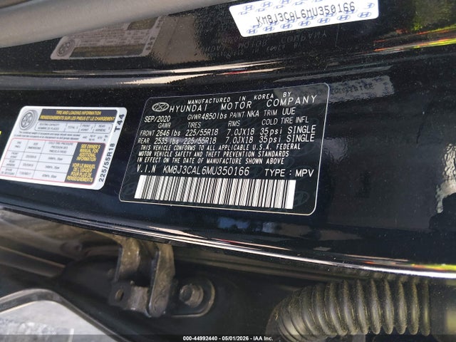 Auction sale of the 2021 Hyundai Tucson Limited, vin: KM8J3CAL6MU350166, lot number: 44992440