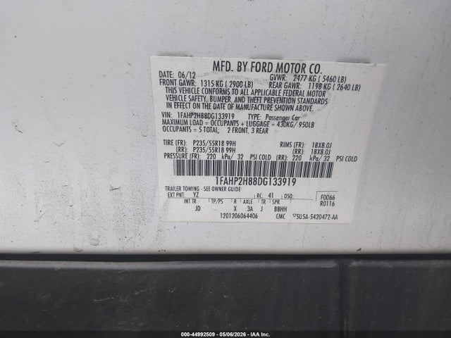 Продаж на аукціоні авто 2013 Ford Taurus Sel, vin: 1FAHP2H88DG133919, номер лоту: 44992509