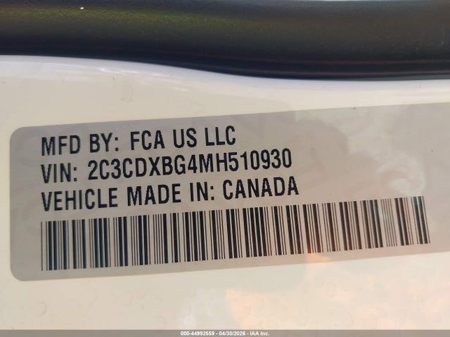 Продажа на аукционе авто 2021 Dodge Charger Sxt Rwd, vin: 2C3CDXBG4MH510930, номер лота: 44992559