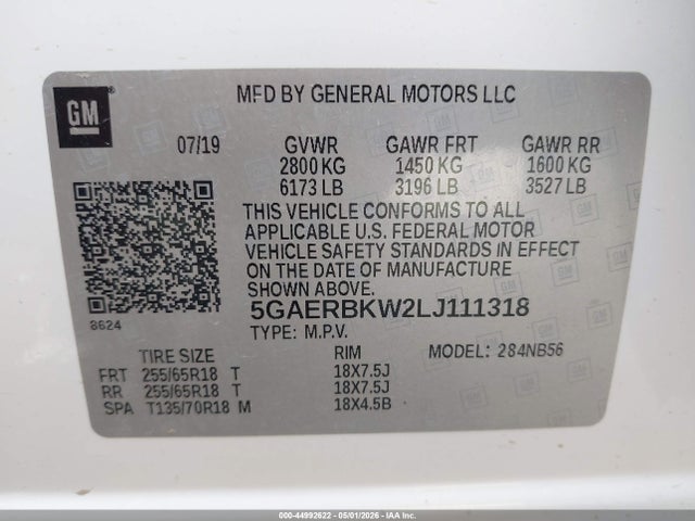 Продаж на аукціоні авто 2020 Buick Enclave Fwd Essence, vin: 5GAERBKW2LJ111318, номер лоту: 44992622