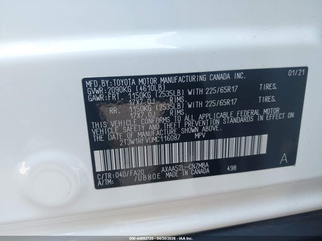 Toyota Rav4 Xle 2021 2T3W1RFV0MC116087 Image 9