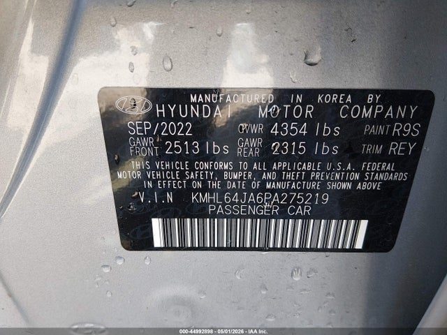 Hyundai SONATA SEL 2023 KMHL64JA6PA275219 Image 9