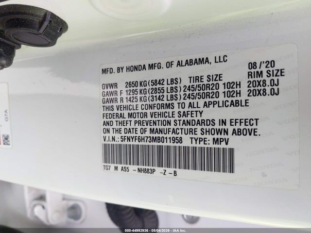 Honda Pilot Awd Black Edition 2021 5FNYF6H73MB011958 Image 9