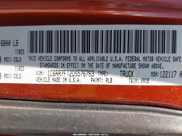 Продаж на аукціоні авто 2013 Ram 1500 Express, vin: 1C6RR7FT2DS576763, номер лоту: 44992984