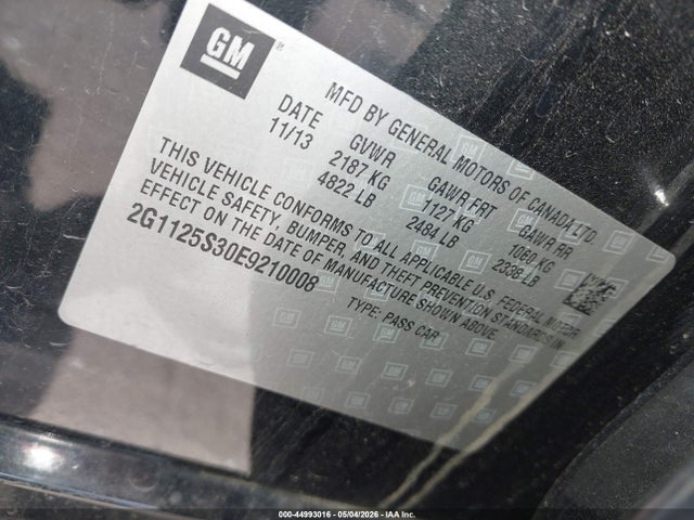 Продаж на аукціоні авто 2014 Chevrolet Impala 2lt, vin: 2G1125S30E9210008, номер лоту: 44993016