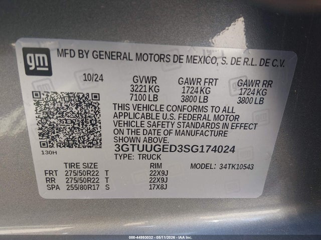 Продажа на аукционе авто 2025 Gmc Sierra 1500 4wd  Short Box Denali, vin: 3GTUUGED3SG174024, номер лота: 44993032
