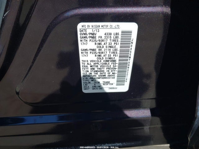 Продаж на аукціоні авто 2013 Nissan Rogue Sv, vin: JN8AS5MTXDW020148, номер лоту: 44993053