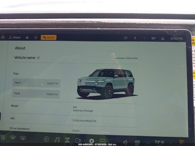 Auction sale of the 2023 Rivian R1s Adventure, vin: 7PDSGABA4PN025716, lot number: 44993091