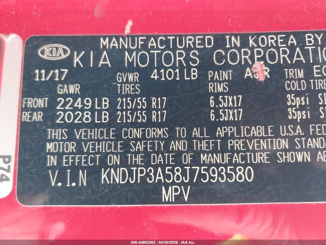 Продаж на аукціоні авто 2018 Kia Soul +, vin: KNDJP3A58J7593580, номер лоту: 44993362