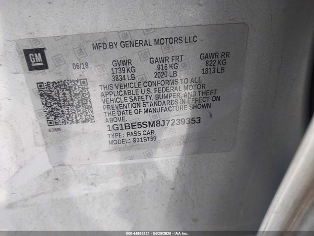 1G1BE5SM8J7239353 Chevrolet Cruze Lt Auto