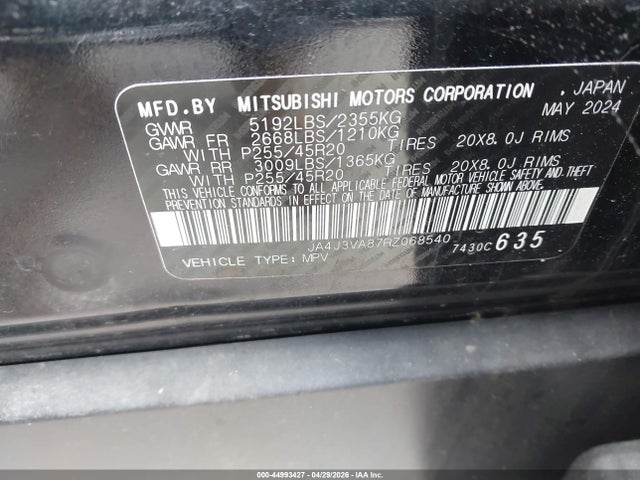 Продаж на аукціоні авто 2024 Mitsubishi Outlander Se 2.5 2wd/se Black Edition S-awc/se Black Edition W/pano Roof S-awc, vin: JA4J3VA87RZ068540, номер лоту: 44993427