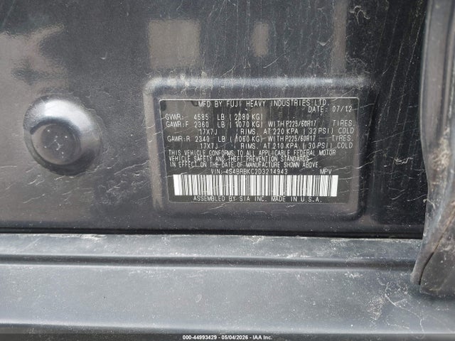 Продаж на аукціоні авто 2013 Subaru Outback 2.5i Limited, vin: 4S4BRBKC2D3214943, номер лоту: 44993429