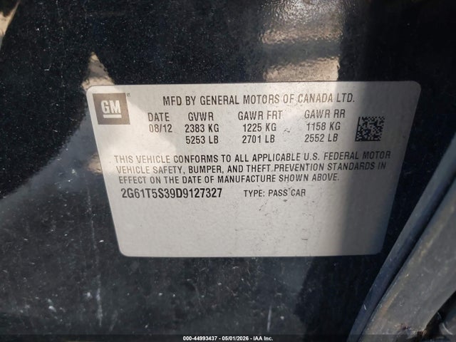 Aukcja sprzedaży 2013 Cadillac Xts Premium, vin: 2G61T5S39D9127327, numer aukcji: 44993437
