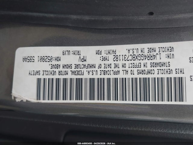 44993450 :رقم المزاد ، 1J4RR4GGXBC731182 vin ، 2011 Jeep Grand Cherokee Laredo مزاد بيع