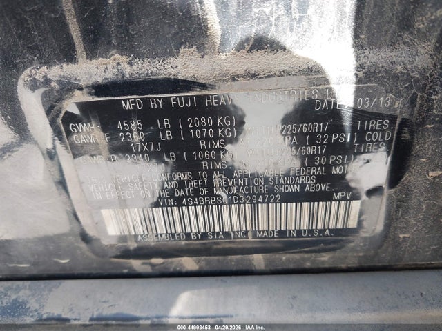 Продажа на аукционе авто 2013 Subaru Outback 2.5i Limited, vin: 4S4BRBSC1D3294722, номер лота: 44993453