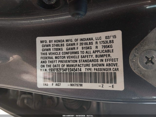 19XFB2F54FE045414 Honda Civic Lx