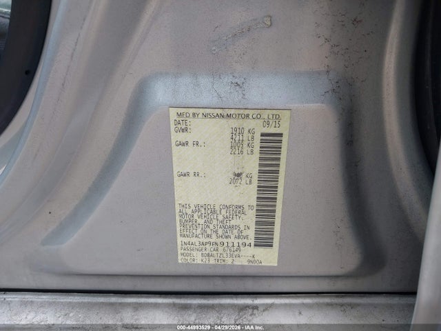 1N4AL3AP9FN911194 Nissan Altima 2.5 Sl