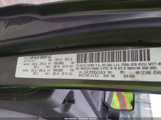 Продажа на аукционе авто 2012 Jeep Liberty Limited Jet Edition, vin: 1C4PJMFK9CW131618, номер лота: 44993544