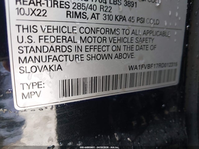 Продажа на аукционе авто 2024 Audi Q8 Prestige 55 Tfsi Quattro, vin: WA1FVBF17RD012315, номер лота: 44993601