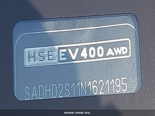 2022 Jaguar I-pace Hse Ev400 Awd Automatic მანქანა იყიდება აუქციონზე, vin: SADHD2S11N1621195, აუქციონის ნომერი: 44993653