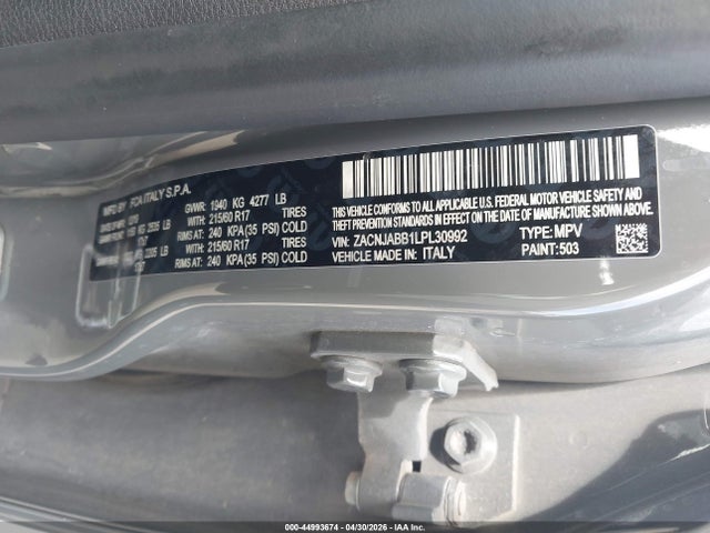 Продаж на аукціоні авто 2020 Jeep Renegade Latitude Fwd, vin: ZACNJABB1LPL30992, номер лоту: 44993674