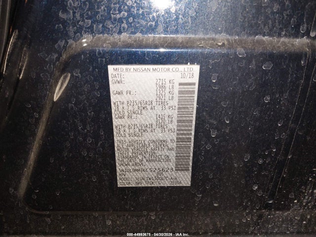 Aukcja sprzedaży 2019 Infiniti Qx60 Luxe, vin: 5N1DL0MM3KC525623, numer aukcji: 44993675