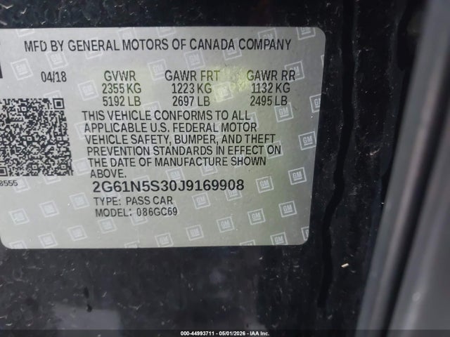Продажа на аукционе авто 2018 Cadillac Xts Luxury, vin: 2G61N5S30J9169908, номер лота: 44993711