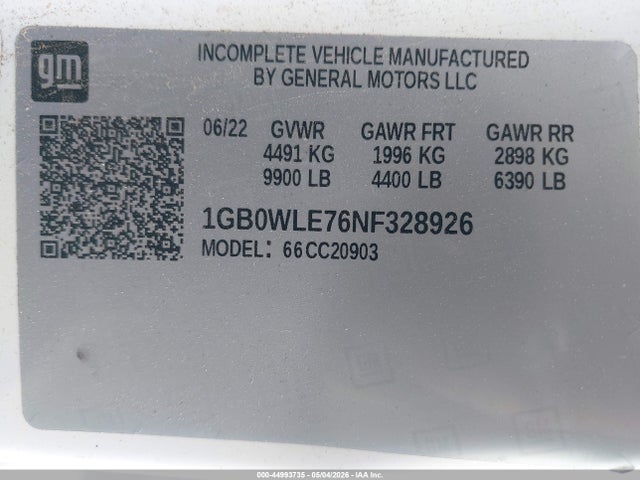 1GB0WLE76NF328926 Chevrolet Silverado 2500hd 2wd Long Bed Wt