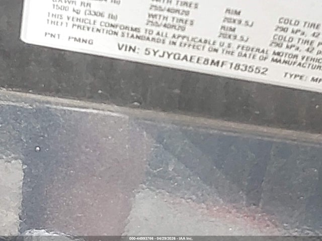 Aukcja sprzedaży 2021 Tesla Model Y Long Range Dual Motor All-wheel Drive, vin: 5YJYGAEE8MF183552, numer aukcji: 44993766