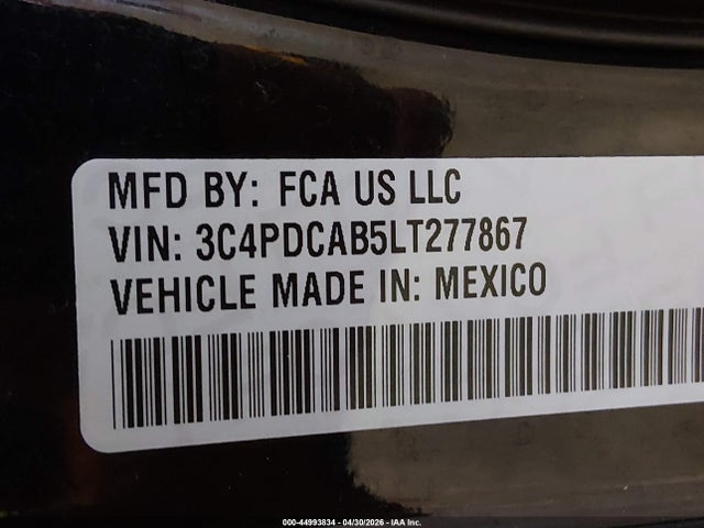 3C4PDCAB5LT277867 Dodge Journey Se Value