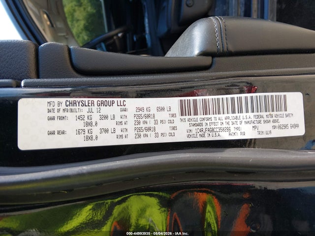 Aukcja sprzedaży 2012 Jeep Grand Cherokee Laredo, vin: 1C4RJFAG8CC350286, numer aukcji: 44993935