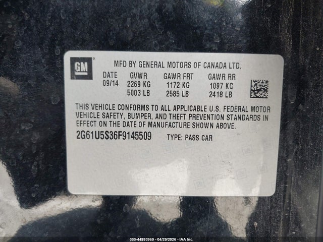 Продаж на аукціоні авто 2015 Cadillac Xts W20 Livery Package, vin: 2G61U5S36F9145509, номер лоту: 44993969