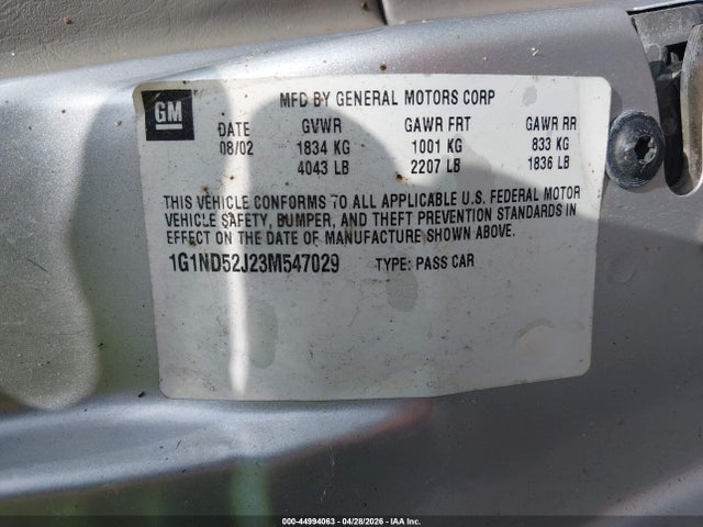 Aukcja sprzedaży 2003 Chevrolet Malibu, vin: 1G1ND52J23M547029, numer aukcji: 44994063