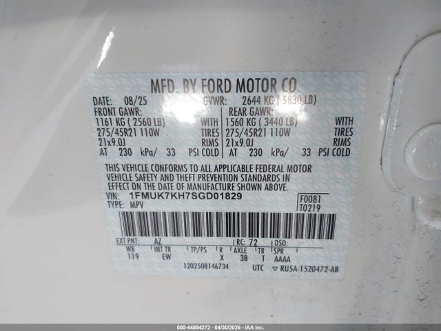 Ford Explorer St-line 2025 1FMUK7KH7SGD01829 Image 9