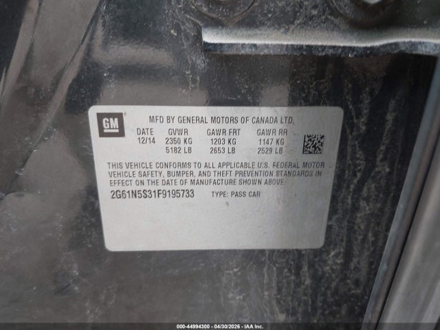 Aukcja sprzedaży 2015 Cadillac Xts Luxury, vin: 2G61N5S31F9195733, numer aukcji: 44994300