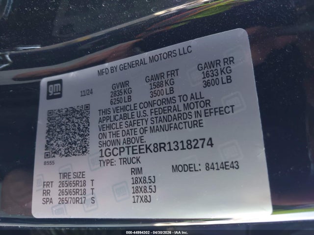 1GCPTEEK8R1318274 Chevrolet Colorado 4wd Trail Boss