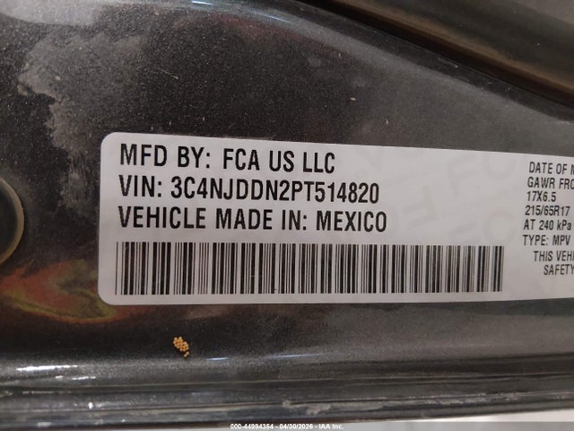 44994354 :رقم المزاد ، 3C4NJDDN2PT514820 vin ، 2023 Jeep Compass Trailhawk 4x4 مزاد بيع