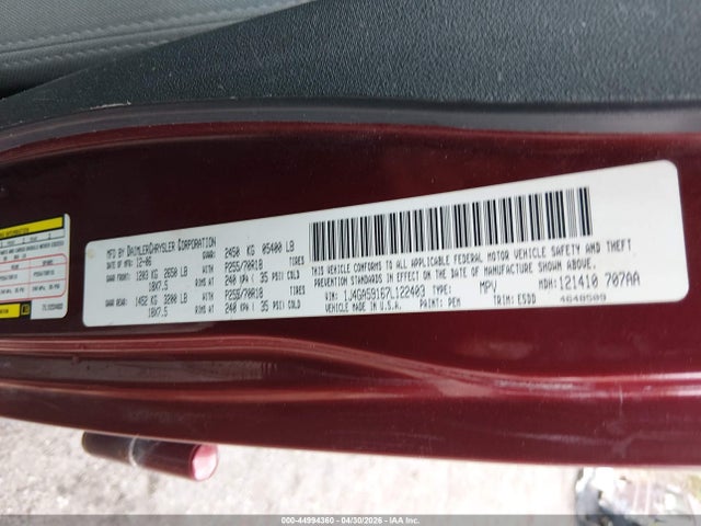 Aukcja sprzedaży 2007 Jeep Wrangler Unlimited Sahara, vin: 1J4GA59167L122403, numer aukcji: 44994360