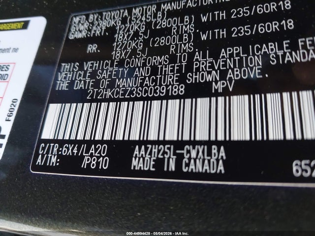 Aukcja sprzedaży 2025 Lexus Nx 350h Luxury, vin: 2T2HKCEZ3SC039188, numer aukcji: 44994428